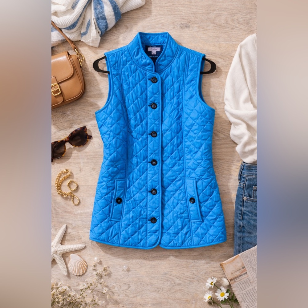 J. Jill Vibrant Blue Quilted Vest